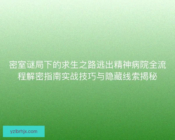 密室谜局下的求生之路逃出精神病院全流程解密指南实战技巧与隐藏线索揭秘
